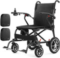 25.5lbs Carbon Fiber Electric Wheelchair for Adults, Dual Battery Lightweight Foldable Travel Power Wheelchair, Portable Motorized Wheelchairs, Airline Approved, Black