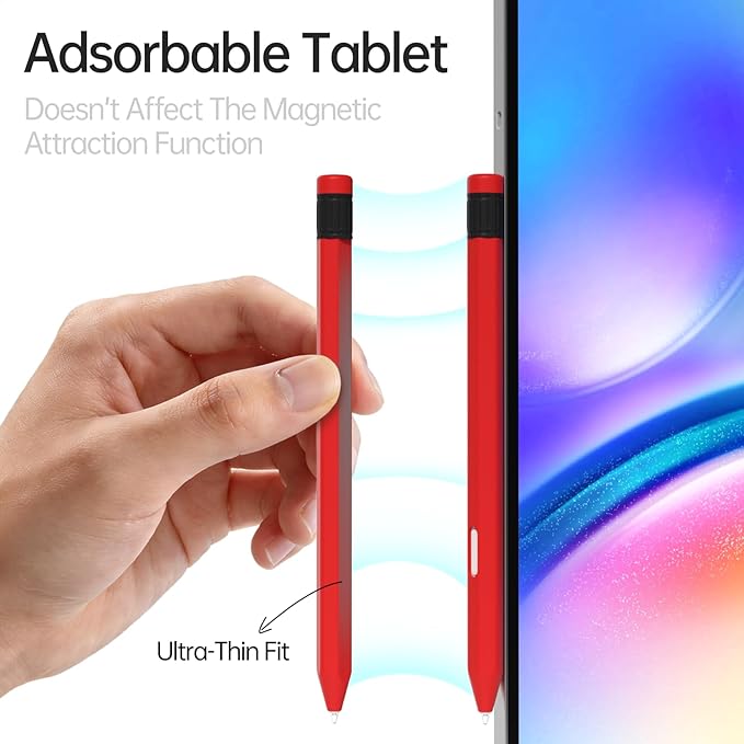 AZF Compatible with Samsung Galaxy Tab S Pen S11/S11 Ultra S Pen Case,Classic Design Silicone Protective Sleeve, Anti-Slip, Drop-Resistant Comfortable gripSupport Magnetic Charging. (Red)