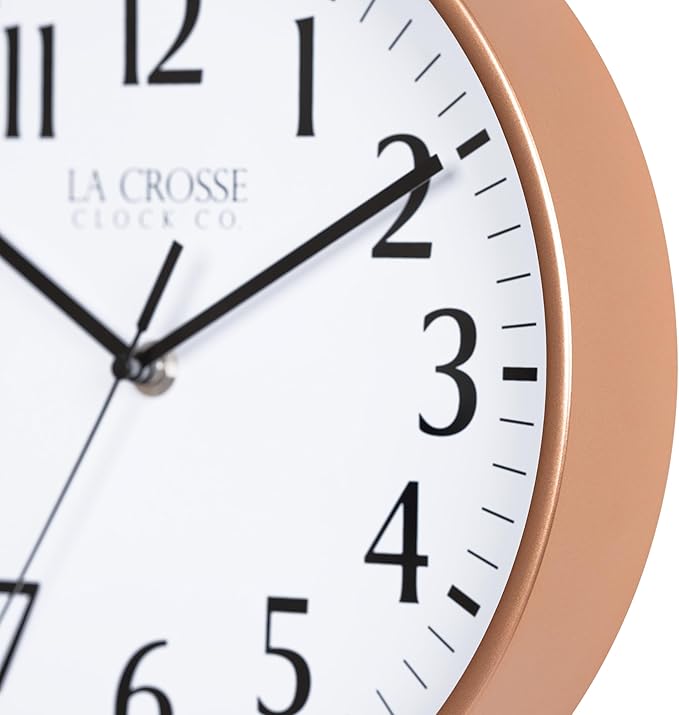 La Crosse Clock 404-3025C 10 Inch Copper Basics Analog Quartz Wall Clock
