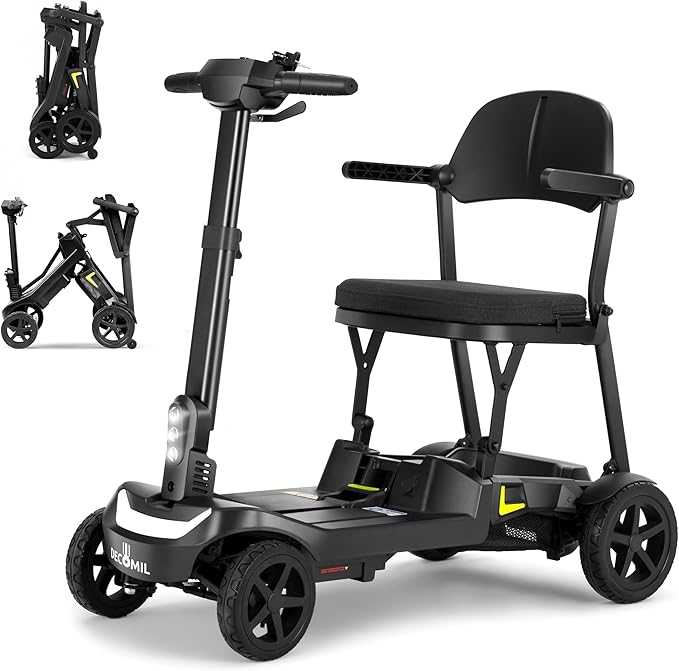 DECOMIL Aviro S1 Lightweight (39 lbs) Foldable Mobility Scooter for Adults – 20-Mile Range, Dual 10Ah Lithium Battery, 270W Motor, 20-Mile Range, 265 lbs Capacity, All-in-One Design