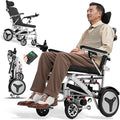 Ultra-Light Electric Wheelchair - Foldable Power Wheelchair Scooter with Magnesium-Aluminum Frame | 33LB Lightweight | 12-20 Mile Range | 300LBS Capacity, 400W Brushless Motors,12ah