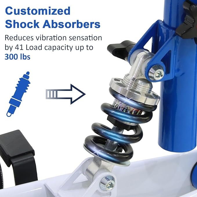 BlessReach Steerable Knee Scooter Deluxe Medical Scooter for Foot Injuries Compact Crutches, with Dual Rear on-Wheel Brake and Shock Absorption Under The Knee pad（Blue）
