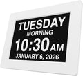 American Lifetime 【New 2025】 Dementia Digital Clock for Seniors, Large Display with Custom Alarms, Clock with Day & Date for Elderly, Large Number Digital Clock White