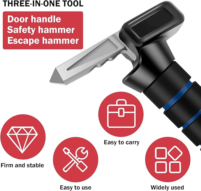 1/2 Pcs Car Handle Cane Stainless Steel Car Door Handle for Elderly Multifunctional Car Handle Assist Portable Car Door Latch Handle for Seniors and Handicapped QUZHEMA_US(Blue -red)