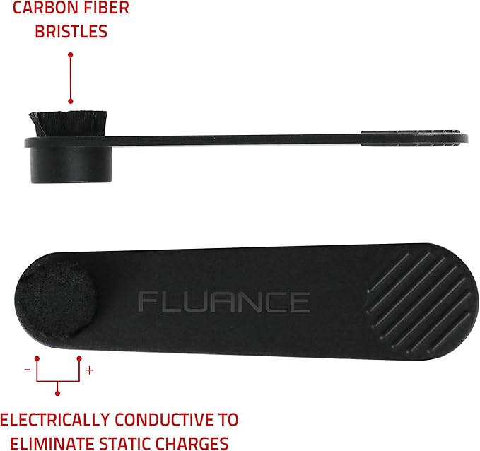 Fluance Vinyl Record Accessory Kit Anti-Static Carbon Fiber Brush and Record Weight VB52RW03