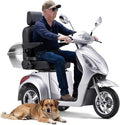 Super Large Electric 4 Wheel Mobility Scooters, Heavy Duty 800W Wheelchair Device, 25 Miles Long Range, All Terrain Mobility Scooter，Speed Adjust, Remote Key,Receive Ready to Ride (3 Wheel-Silver)