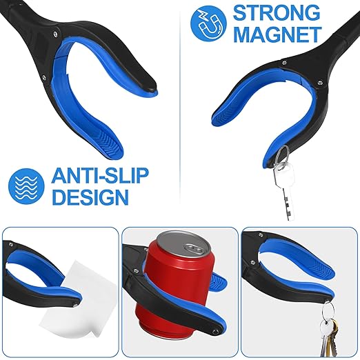 10 Pack Grabber Reacher Tool for Elderly, 32" Extra Long Litter Stick Lightweight Handy Claw Grabber for Arm Extension Garbage Gripper Trash Pick up Litter Picker Garden(Blue Classic)