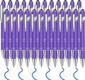 24 Pcs Blue Ink Ballpoint Pen with Stylus Tip 2 in 1 Ballpoint Pen 1.0 mm Blue Ink Metal Stylus Pen for Touch Screens Coworkers, Family, Colleagues, Office (Purple)