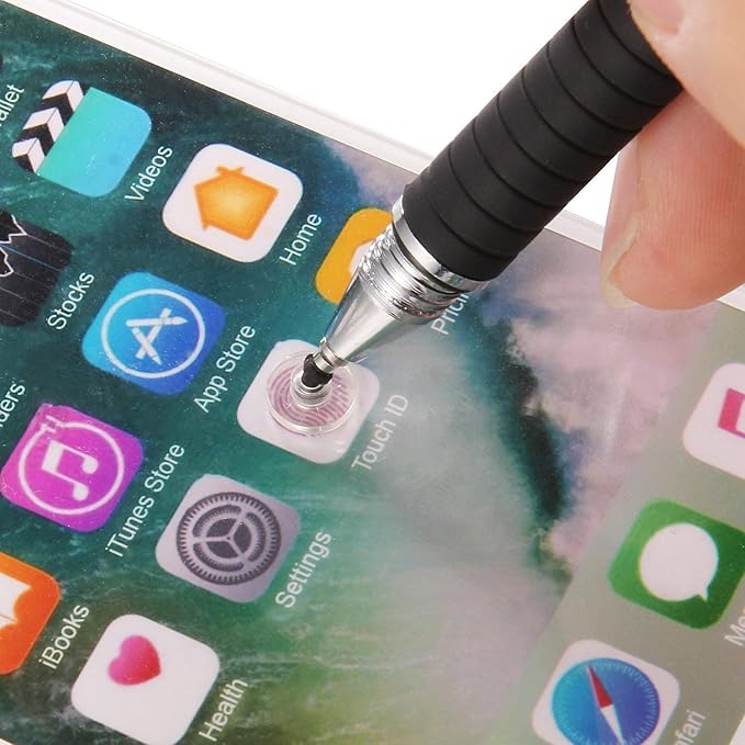 Mixoo Universal Stylus Pen for Touchscreen iPhone iPad Android Tablet Apple Kindle Switch Chromebook Galaxy All Touch Screens, Disc & Fiber Tip 2 in 1 Stylus Pens for Touch Screens (6 Purple)