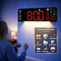 Hoifen Clock with Day and Date for Seniors, 16" Large Display Digital Calendar Dementia Wall Clock for Memory Loss with Time Periods & Task Reminders, Remote Control, Night Light, Auto Dim&DST (Red)