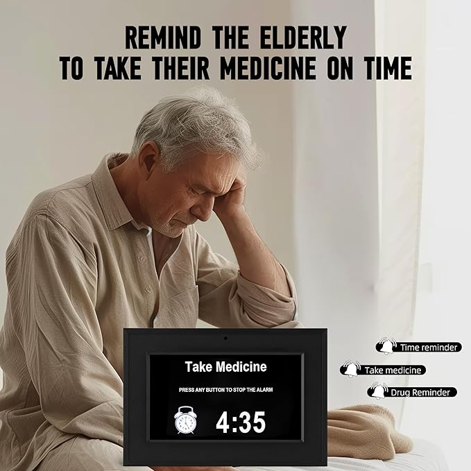Digital Clock, wall Clock with time, Digital Alarm Clock for Seniors,Dementia Clock that Provides Alarms and Electronic Calendar for Elderly.