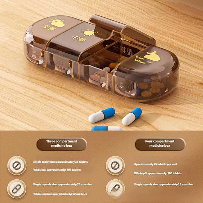 Travel Friendly Medicine Organizers Box 14 Removable Compartments for Business Trips Short Getaways MoistureProof Design Portable Box