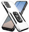 for Moto G 5G 2023 Case (XT 2313) [Not Fit Power/Stylus] [15 FT Military-Grade Drop Protection], Motorola G 5G 2023 Case with 2X Tempered Glass Screen Protector, Case for Moto G 5G 2023 (White)