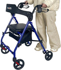 Rollator Walkers for Seniors with Seat, Foldable & One-Hand Carry, Upgraded Rolling Walker with Seat for Seniors, Handles Height Adjustable Rolling Walker for Seniors, Walking & Seated Rest, Blue