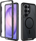 wahhle Compatible with Samsung Galaxy S26 Ultra Case, Magnetic Wireless Charging Built in Screen Protector Full Body Shockproof Slim Fit Bumper Protective Phone Cover, Black/Clear