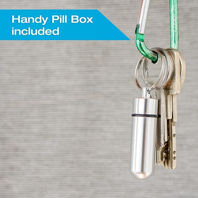 Pill Cutter Splitter with Pill Box by Pill Mill - Blade that Will Never Dull - Grip Handle Cuts Small or Large Pills with Ease - Light and Durable Tablet Divider - Perfect Medicine Slicer for Travel