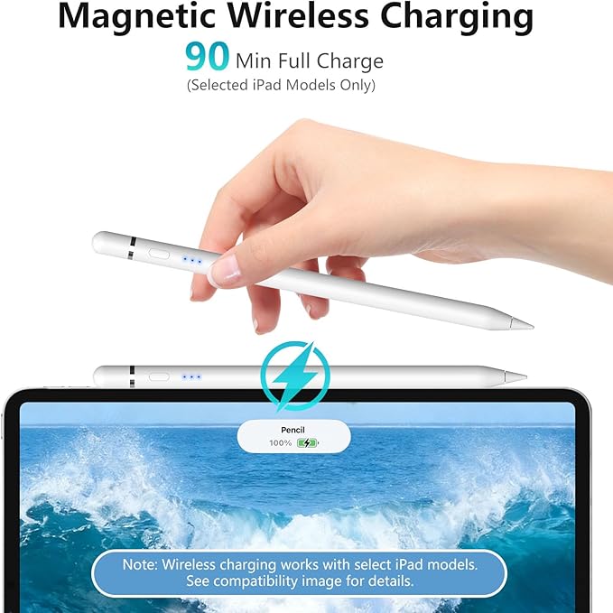 iPad Pencil for Apple iPad 2018–2026, Magnetic Charging Stylus Pen for Pencil 2nd Generation &1st Generation with Tilt Sensitivity& Palm Rejection, Pencil for iPad A16 Pro 11/12.9/13, Air, Mini