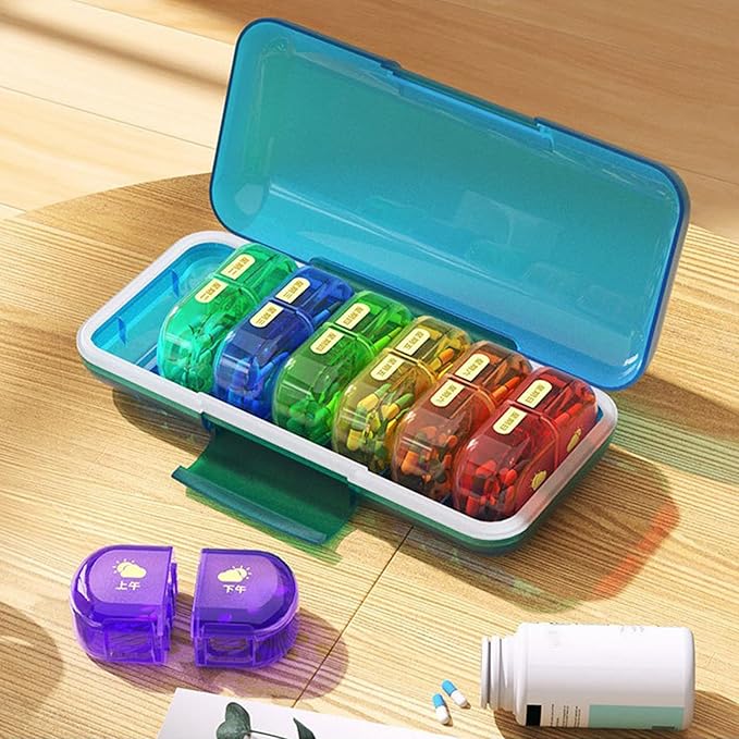 Travel Friendly Medicine Organizers Box 14 Removable Compartments for Business Trips Short Getaways MoistureProof Design Portable Box