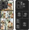 Design Your Own Case for Motorola Moto Edge 2023, Custom Personalized Photo Collage Text Cover, Customized Picture Shockproof Protective Soft Slim Silicone Case, Gift for Birthday, Black