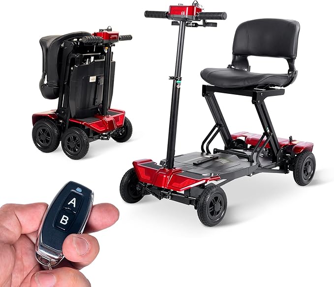 Rubicon FX70 Automatic Foldable Mobility Scooter for Adults, One Click Fold and Unfold, with Longest Range, Heavy-Duty, 4 Wheel Scooter with Lithium Battery. (Model1)
