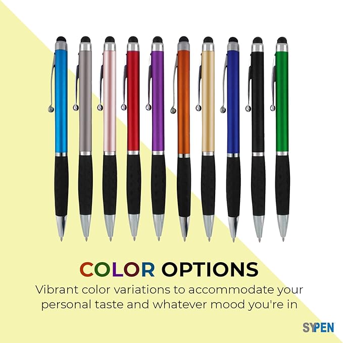 Stylus Pens -2 in1 Capactive Touch Screen with Ballpoint Writing Pen Sensitive Stylus Tip For Your iPad iPhone Samsung Galaxy & All Smart Devices -Metallic Barrel - Assorted Colors Comfy Grips,36 Pack