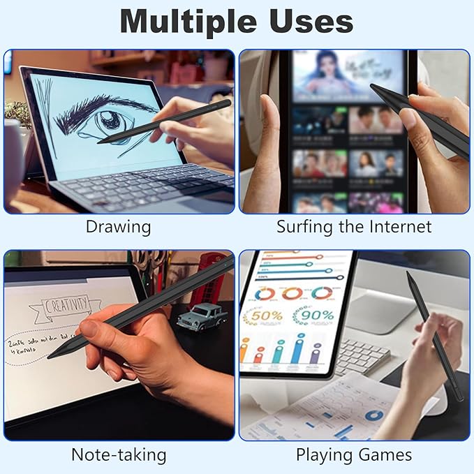 Stylus Pen for iOS&Android Touch Screens, Active Pencil for Samsung, Smart Digital Stylus Pens for Lenovo/Huawei/Vivo/Mi and Other Tablets, iPhone/Samsung/Google Pixel Smart Phones Drawing&Writing