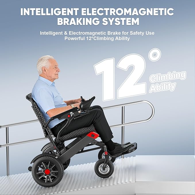 Electric Wheelchair for Adults, 30Miles Travel Range Heavy Duty Motorized Wheelchair for Seniors, Max Support 350lbs, All Terrain Power Wheelchairs for Home & Outdoor, Airline Approval