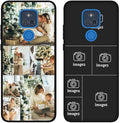 Design Your Own Case for Motorola Moto G Play 2021, Custom Personalized Photo Collage Text Cover, Customized Picture Shockproof Protective Soft Slim Silicone Case, Gift for Birthday, Black