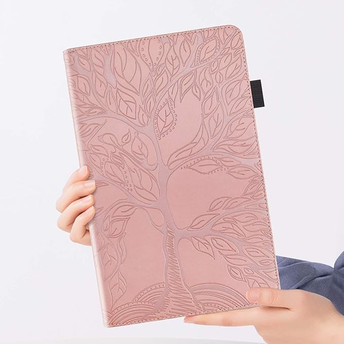 Case for Samsung Galaxy Tab S5e 10.5 2019 SM-T720/T725 Premium PU Leather Stand Flip Wallet Case Multiple Viewing Angles Lightweight Folio Cover with Card Pockets Stylus Loop Elastic Band - Rose Gold