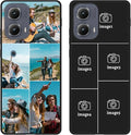 Customized Photo Case for Motorola Moto Edge 2024 6.6 inch, Personalized Collage Design Phone Cover, Custom Picture Black Silicone Soft Slim Rubber Case, Gift for Couple Lover Bestie