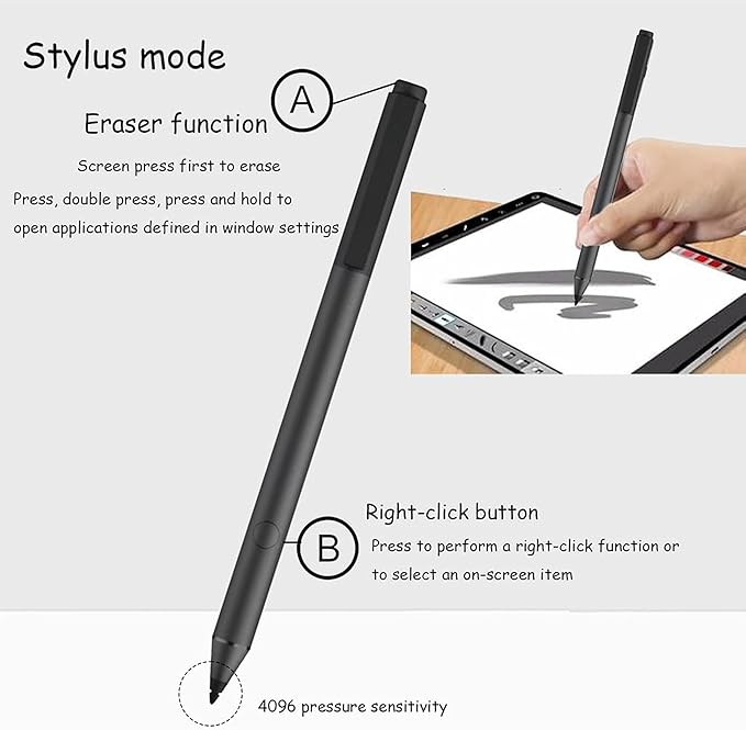 MPP 2.0 Tilt Pen 2MY21AA 929863-001 SPEN-HP-03 Active Stylus - 4096 Pressure Sensitivity, Tilt Function, USB-C Rechargeable for HP Spectre x360, Envy x360, Pavilion x360, Omnibook 2-in-1 Laptops