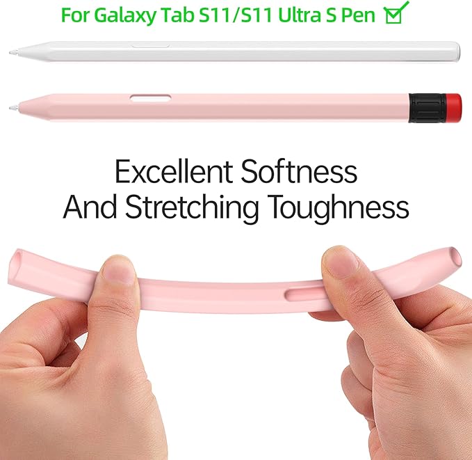 AZF Compatible with Samsung Galaxy Tab S Pen S11/S11 Ultra S Pen Case,Classic Design Silicone Protective Sleeve, Anti-Slip, Drop-Resistant Comfortable gripSupport Magnetic Charging. (Pink)