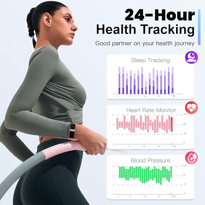 WisePath Sleep Fitness Tracker Wristband Waterproof Activity Tracker Heart Rate Monitor for Women Men