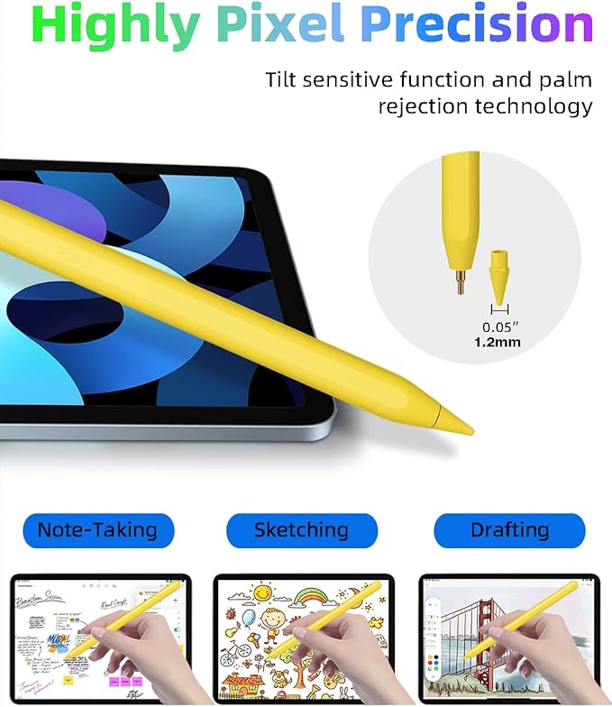 Gnanlen iPad Pencil 2nd Generation with Magnetic Wireless Charging,Same as Apple Pencil 2nd Generation,Stylus Pen Compatible with iPad Pro 11in 1/2/3/4,iPad Pro 12.9in 3/4/5/6,iPad Air 4/5,iPad Mini 6