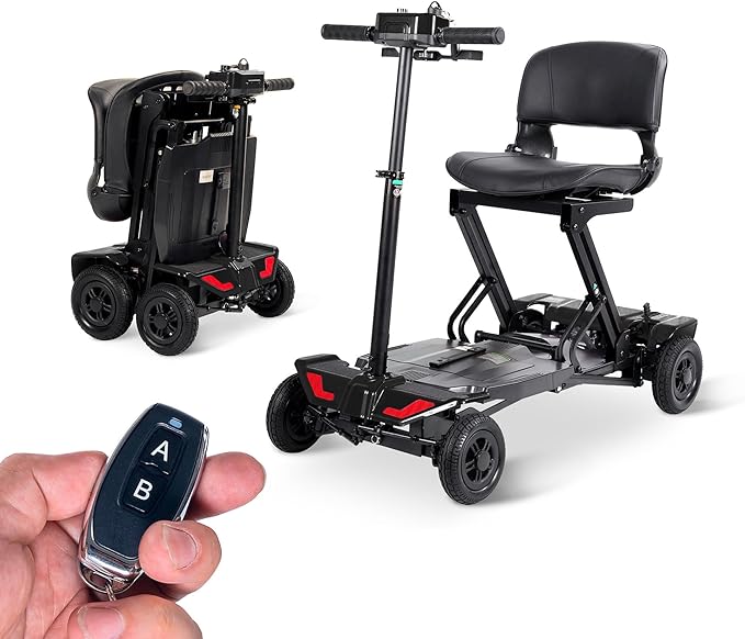 Rubicon FX70 Automatic Foldable Mobility Scooter for Adults, One Click Fold and Unfold, with Longest Range, Heavy-Duty, 4 Wheel Scooter with Lithium Battery. (Model11)