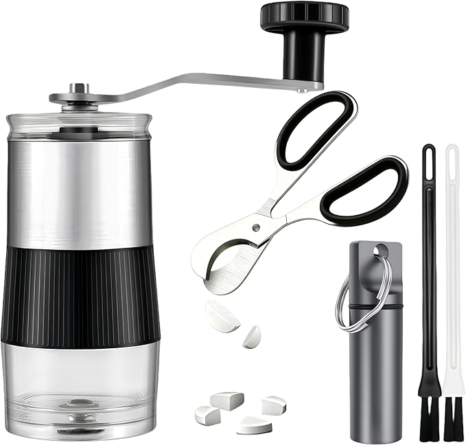 Pill Crusher & Splitter Stainless Steel with Ceramic Burr for Fine Powder | Manual Grinder and Cutter for Elderly Care, Pet Feeding & Travel