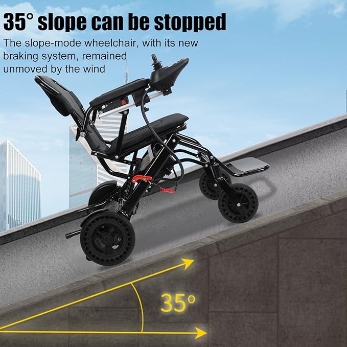 Foldable Electric Wheelchair for Adults with Dual 250W Motors,12 Miles Travel Range & All-Terrain Tires,33Lbs Ultra Lightweight Power Wheelchair Airline Approved for Seniors Support 220Lbs (Black2)