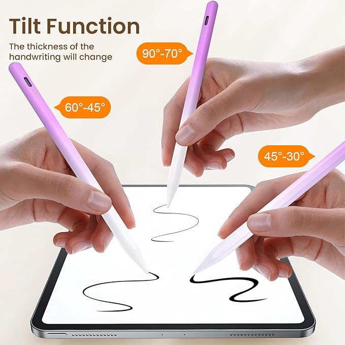 Hastraith Stylus Pen for iPad(2018-2026)-13 Mins Fast Charge with Tilt Sensitivity & Palm Rejection for iPad 11/10/9/8/7/6th Gen, Air 5/4/3/M4/M3/M2, Pro 13"/12.9"/11"/M4, Mini 7/6/5th,Gradient Purple
