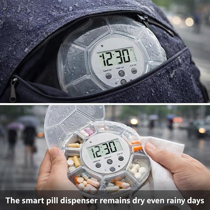 Case with Alarm, Weekly Medicines Setting Up Voice Reminders with Recording Playback Function 7 Day Medication Times Dispenser The Elderly Blind Person