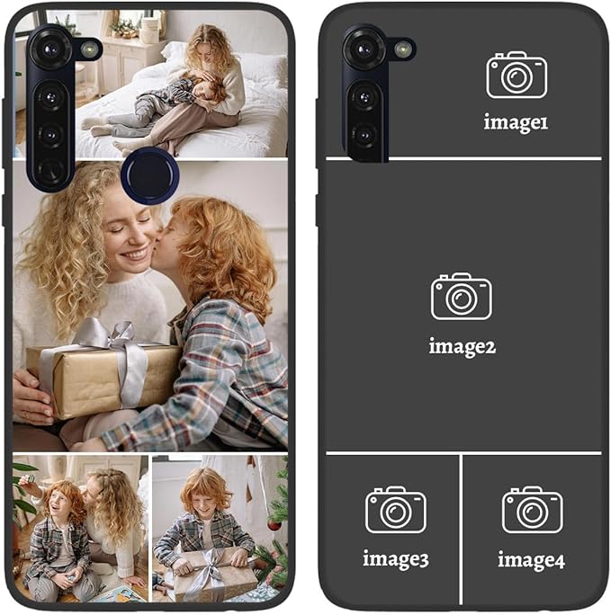 Styletify Custom Photo Case for Motorola Moto G Pro, Create Your Own Picture Collage Phone Case, Soft Drop Protection, Personalized Anti-Scratch TPU Soft Cover, Gifts for Family Friends, Black