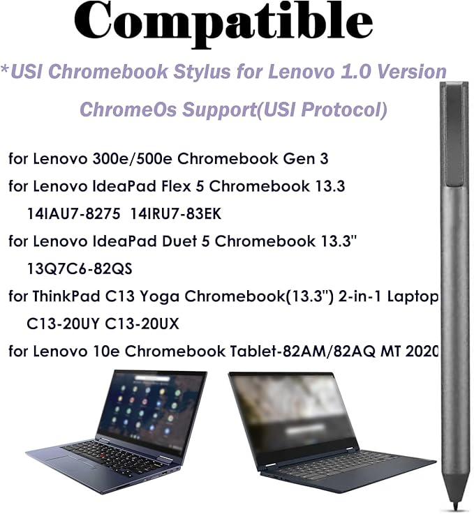 USI Stylus Pen for Lenovo USI Pen (4X80Z49662) Compatible with IdeaPad Duet 5/Flex 5 13.3'' Chromebook, Pen for Lenovo 10e/ThinkPad C13 Yoga Chromebook