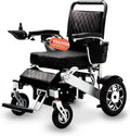 Alton Wolf Black Leather Lightweight Foldable Electric Wheelchair, 2x250w Motor Electric Wheelchairs for Adults - Travel/user Friendly Electric Wheelchairs for Seniors, Long Range Motorized Wheelchair