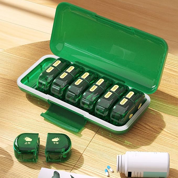 Travel Friendly Medicine Organizers Box 14 Removable Compartments for Business Trips Short Getaways MoistureProof Design Portable Box