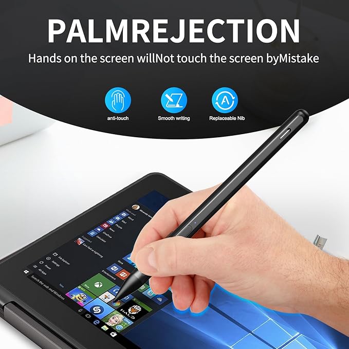 Stylus Pen for ASUS Transformer/Mini/ASUS Zenbook Flip/Pro/ASUS Vivobook Flip/Pro/Duo/ASUS Notebook, Rechargeable MPP 2.0 Tilt Active Pen with 4096 Pressure Sensitivity, Tpye-c Charge, Black