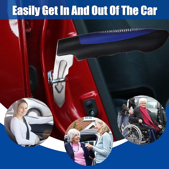 Frienda 4 Pack Car Door Handle for Elderly Car Assist Vehicle Support Handle Window Breaker Multifunction Door Latch for Seniors and Handicapped