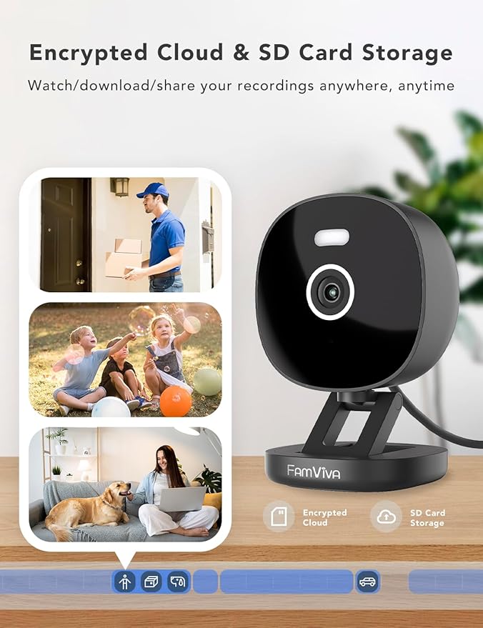 2K Wired Security Camera, Indoor/Outdoor for Home, Pet, Baby, Nanny, IP65 Waterproof Color Night Vision, White Light & Siren, Recording, Motion Detection, Works with Alexa,Pulg in, Black-4P