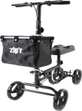Zipr Coaster Medical Knee Scooter - Portable Knee Roller Scooter - Knee Walker Scooter with Removable Storage Bag - Steerable Knee Scooter Crutch - Ambidextrous Dual Braking Rolling Knee Scooter Cart