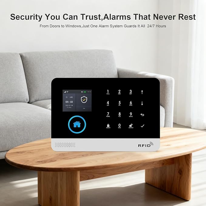 PGST Home Security System LCD Touch Screen Wireless Burglar Alarm 24 Pieces