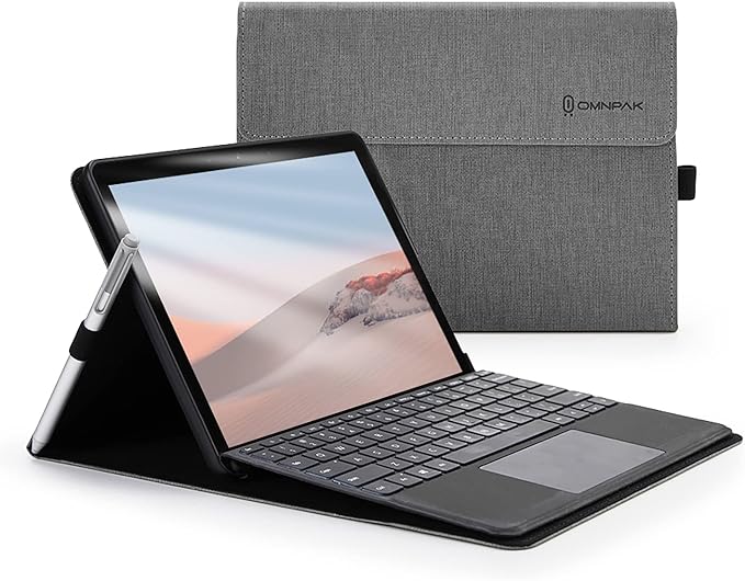 Omnpak Protective Case for Surface Go 4 2023/Go 3 2021/Go 2 2020/Go 2018 with Stylus Holder, Multiple Angle Slim Lightweight Cover, Compatible with Type Cover Keyboard（Keyboard Not Included）