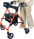 Rollator Walkers for Seniors with Seat, Foldable & One-Hand Carry, Upgraded Rolling Walker with Seat for Seniors, Handles Height Adjustable Rolling Walker for Seniors, Walking & Seated Rest, Orange